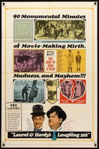 8p433 LAUREL & HARDY'S LAUGHING '20s 1sh '65 90 monumental minutes of movie-making mirth & madness