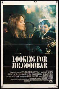8p444 LOOKING FOR MR. GOODBAR 1sh '77 close up of Diane Keaton, directed by Richard Brooks!