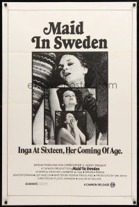 8p458 MAID IN SWEDEN 1sh '71 Christina Lindberg, Monica Ekman, sexy Swedish babes!