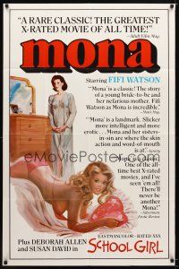 8p503 MONA/SCHOOL GIRL 1sh '70s rated xxx, artwork of super sexy barely-clothed Fifi Watson!