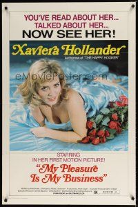 8p529 MY PLEASURE IS MY BUSINESS 1sh '74 sexy Xaviera Hollander, authoress of Happy Hooker!