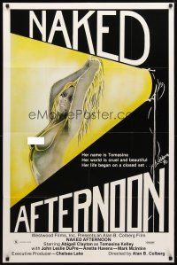 8p531 NAKED AFTERNOON 1sh '76 art of naked Abigail Clayton under spotlight by Catalano!