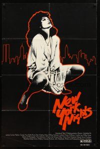 8p553 NEW YORK NIGHTS 1sh '84 Corinne Wahl, George Ayer, sexy image!