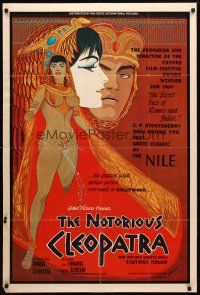 8p572 NOTORIOUS CLEOPATRA 1sh '70 sexy Marshall artwork of Egyptian Sonora!