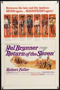 8p671 RETURN OF THE SEVEN 1sh '66 Yul Brynner reprises his role as master gunfighter!