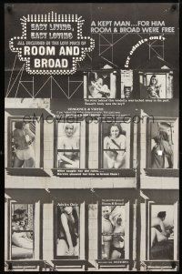 8p683 ROOM & BROAD 1sh '68 a kept man, many images of sexy women in windows!