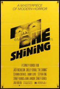 8p717 SHINING re-strike 1sh '80s Stephen King & Stanley Kubrick horror, crazy Jack Nicholson!