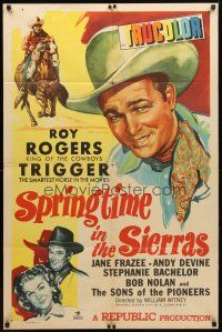 8p759 SPRINGTIME IN THE SIERRAS 1sh '47 Roy Rogers & Trigger + pretty Jane Frazee!