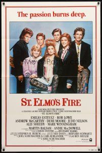 8p763 ST. ELMO'S FIRE int'l 1sh '85 Rob Lowe, Demi Moore, Emilio Estevez, Ally Sheedy, Judd Nelson