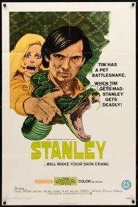 8p765 STANLEY 1sh '72 when Tim gets mad, his scary deadly pet rattlesnake does too!