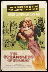 8p781 STRANGLERS OF BOMBAY 1sh '60 Guy Rolfe, directed by Terence Fisher, Hammer!