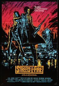 8p786 STREETS OF FIRE 1sh '84 Walter Hill shows what it is like to be young tonight, cool art!