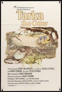 8p811 TARKA THE OTTER 1sh '79 told by Peter Ustinov, cute artwork of woodland critters!