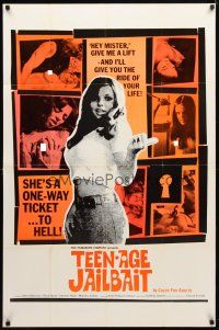 8p816 TEEN-AGE JAILBAIT 1sh '70 give her a lift and she'll give you the ride of your life!