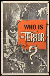 8p824 TERROR style B teaser 1sh '63 art of Boris Karloff & girls in web by Brown, Roger Corman
