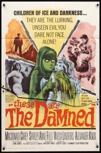 8p833 THESE ARE THE DAMNED 1sh '64 Joseph Losey teams with H.L. Lawrence to make spooky horror!