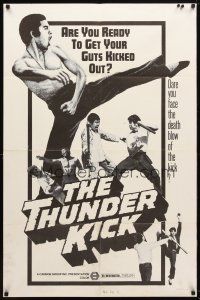 8p845 THUNDER KICK 1sh '73 martial arts action, dare you face the death blow of the kick!