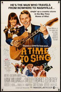 8p852 TIME TO SING 1sh '68 Hank Williams Jr. playing guitar, Shelley Fabares, country music!