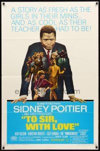 8p856 TO SIR, WITH LOVE 1sh '67 Sidney Poitier, Lulu, directed by James Clavell!
