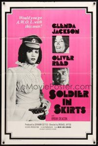 8p880 TRIPLE ECHO 1sh R75 Glenda Jackson, Oliver Reed, Soldiers in Skirts!