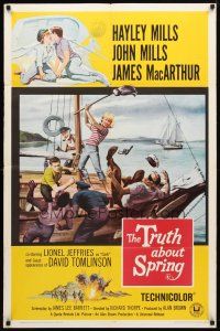 8p886 TRUTH ABOUT SPRING 1sh '65 daughter Hayley Mills with father John Mills!