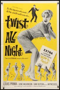 8p893 TWIST ALL NIGHT 1sh '62 Louis Prima, great images of sexy dancing June Wilkinson!