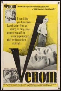 8p917 VENOM 1sh '66 the motion picture that establishes a new sexual moral code!