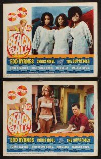 8r031 BEACH BALL 8 LCs '65 Edd Byrnes, Chris Noel, The Supremes, sexy girl in bikini art!