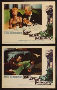8r054 CITY AFTER MIDNIGHT 8 LCs '59 Phyllis Kirk, O'Herlihy, Wilfred Hyde White, murder mystery!