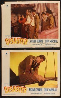 8r072 DISASTER 8 LCs '48 Richard Denning, Trudy Marshall, a towering drama of love & thrills!