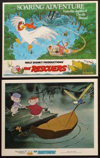 8r009 RESCUERS 9 LCs '77 Disney mouse mystery adventure cartoon, cool art of characters!