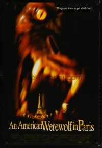 8s029 AMERICAN WEREWOLF IN PARIS int'l DS 1sh '97 horror image of giant werewolf & Eiffel Tower!