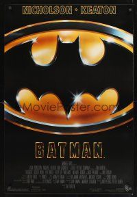 8s068 BATMAN 1sh '89 Michael Keaton, Jack Nicholson, directed by Tim Burton!