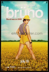 8s150 BRUNO teaser DS 1sh '09 image of wacky Sascha Baron Cohen in field of flowers!
