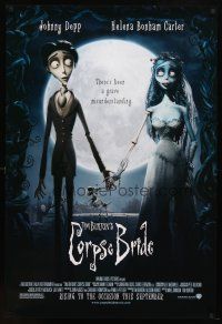 8s192 CORPSE BRIDE advance DS 1sh '05 Tim Burton stop-motion animated horror musical!