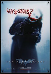 8s205 DARK KNIGHT teaser DS 1sh '08 Heath Ledger as the Joker, why so serious?