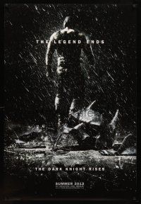 8s208 DARK KNIGHT RISES teaser DS 1sh '12 the legend ends, cool image of broken mask in the rain!