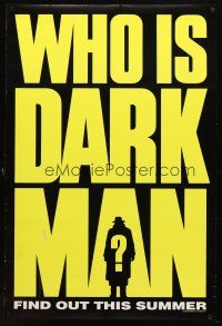 8s209 DARKMAN teaser DS 1sh '90 Sam Raimi, masked hero Liam Neeson, cool design!