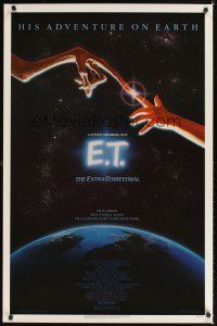 8s234 E.T. THE EXTRA TERRESTRIAL 1sh '82 Drew Barrymore, Steven Spielberg classic, Alvin art!