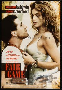 8s253 FAIR GAME DS 1sh '95 sexy Cindy Crawford & William Baldwin as cop on the edge!
