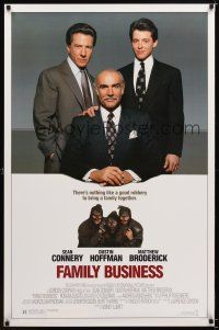 8s255 FAMILY BUSINESS 1sh '89 great image of Sean Connery, Dustin Hoffman, Matthew Broderick!