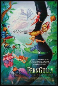 8s261 FERNGULLY 1sh '92 voices of Christian Slater, Tim Curry, Robin Williams & Cheech Marin!