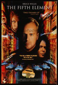 8s263 FIFTH ELEMENT video 1sh '97 Bruce Willis, Milla Jovovich, Oldman, directed by Luc Besson!