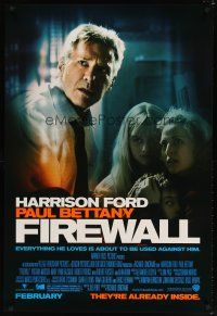 8s265 FIREWALL advance DS 1sh '06 Richard Loncraine directed, Harrison Ford, sexy Virginia Madsen