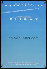 8s269 FLIGHT teaser DS 1sh '12 Denzel Washington, John Goodman, cool image of jet & contrail!