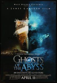 8s301 GHOSTS OF THE ABYSS advance DS 1sh '03 James Cameron 3-D, Titanic, before Avatar!