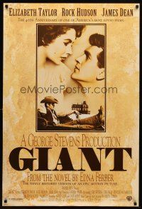 8s303 GIANT DS 1sh R96 James Dean, Elizabeth Taylor, Rock Hudson, directed by George Stevens!