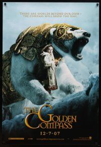 8s318 GOLDEN COMPASS teaser DS 1sh '07 Nicole Kidman, Daniel Craig, Dakota Blue Richards w/bear!