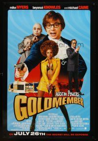 8s319 GOLDMEMBER advance DS 1sh '02 Mike Meyers as Austin Powers, Michael Caine, Beyonce Knowles!