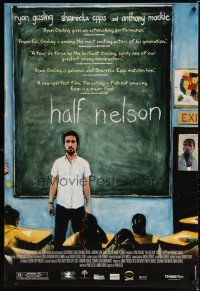 8s347 HALF NELSON 1sh '06 artwork of Ryan Gosling in front of chalkboard!